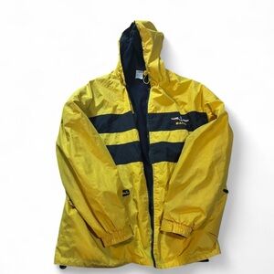 Nautica Yellow and Black Raincoat with Hood